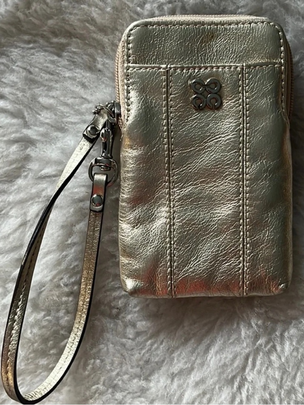 COACH Metallic Gold Wristlet Phone Case